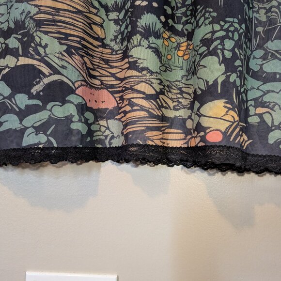 Dressed In Lala Believe In Magic Mesh Mini Dress Size XL Lettuce Edge Hem Sleeve - Picture 4 of 11